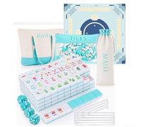 Ensemble de sacs fourre-tout de jeu pour fêtes et rassemblements Mahjong | Lettres imprimées élégantes, lot de 3 pièces, comprend des carreaux, parfait pour les soirées de jeux, design accessoire chic