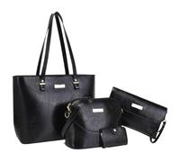 Ensemble de sacs fourre-tout, sac d'ordinateur de voyage en cuir PU | Accessoires de mode résistants à l'eau pour réunions et achats