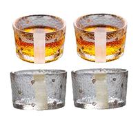 Ensemble de saké de tasses de saké japonais de 4 tasses de saké de verre, ensemble de saké de tas de saké japonais, tasses de thé japonaise, verre soju, ensemble de tasses Saki, verres de saké, tasse