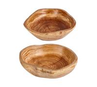 Ensemble de saladiers en bois - Décoration d'intérieur rustique et multifonctionnelle | Clé peinte à la main, bijoux, bols à goûter | Idéal pour cuisine, entrée, bureau, service de fête, style