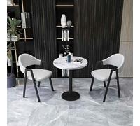 Ensemble de salle à manger 3 pièces avec dessus en imitation marbre facile à assembler et pieds en bois massif Table de bistrot ronde pour petits espaces Design moderne