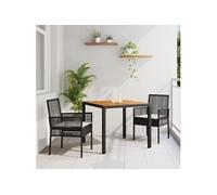 Ensemble de salle à manger vidaXL 3 pièces Noir Bois Durable 3334901 Noir
