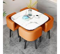 Ensemble de salle à manger 4 pièces avec table ronde/carrée et chaises pour bureau, salle de conférence et cuisine. Meubles modernes en bois pour réunions de travail et dîners de famille.