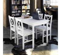 Ensemble De Salle À Manger 5 Pcs Blanc Blanc
