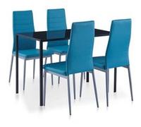Ensemble de salle à manger 5 pcs Bleu