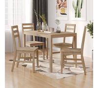 vidaXL Ensemble de salle à manger 5 pcs Bois d'acacia solide, chaise en bois, table en bois, meubles en bois, chaise de salle à manger en bois Marron
