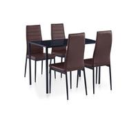 Ensemble de salle à manger 5 pcs Marron