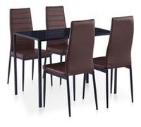 Ensemble de salle à manger 5 pcs Marron Brun G