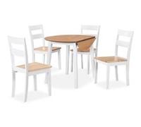 Salle à Manger 3 pcs MDF et Hévéa Blanc Table et Chaises à Manger vidaXL