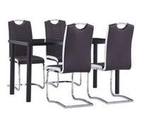 Ensemble de salle à manger 5 pcs Similicuir Marron Brun G