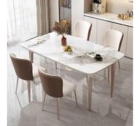 Ensemble de salle à manger 5 pièces avec chaises rembourrées, table rectangulaire moderne pour cuisine et salle de conférence