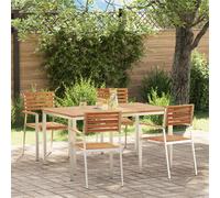 Ensemble De Salle À Manger 5 Pièces Bois Massif D'acacia Vidaxl, Table Salle À Manger Extérieure 150x90x75 Cm Bois Massif D'acacia Vidaxl, Chaises De Jardin Empilables 4 Pcs Bois Massif D'acacia Et Ac