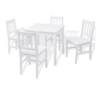 Ensemble de salle à manger 5 pièces MOOD - Avec d'une table et de 4 chaises - Pinède Blanc - 70 x 70 x 73.8 cm Chill958287