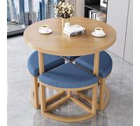 Ensemble de salle à manger 5 pièces, table ronde et chaises, solution compacte pour bureau, cuisine, terrasse