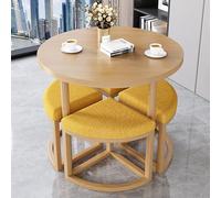 Ensemble de salle à manger 5 pièces, table ronde et chaises, solution compacte pour bureau, cuisine, terrasse