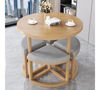Ensemble de salle à manger 5 pièces, table ronde et chaises, solution compacte pour bureau, cuisine, terrasse