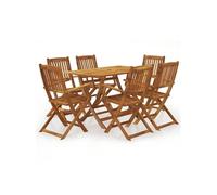 vidaXL Ensemble de salle à manger 7 pièces Bois d'acacia massif Pliable Contemporain