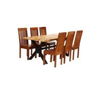 Ensemble de Salle à Manger 7 pcs Manguier et Acacia Massif Table Chaise vidaXL