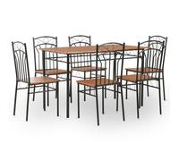 Ensemble de Salle à Manger 7 pcs MDF et Acier Cuisine Mobilier à Dîner vidaXL