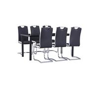 Ensemble de Salle à Manger 9 pcs Similicuir Blanc Cuisine Mobilier vidaXL