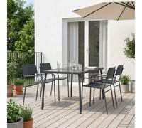 Ensemble de salle à manger Anthracite Acier repas extérieur en acier vidaXL vida