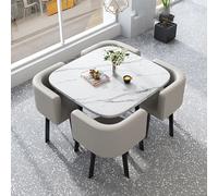 Ensemble de salle à manger carré moderne pour 4 personnes - Table et chaises de cuisine peu encombrantes, parfait pour les petits espaces, les repas de famille et les réunions d'affaires - Design