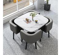 Ensemble de salle à manger carré moderne pour 4 tables de cuisine compactes et chaises pour petits espaces, idéal pour les réunions d'affaires et les repas de famille, élégant et fonctionnel.