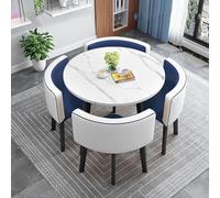 Ensemble de salle à manger compact et moderne 4 pièces avec table ronde et chaises, idéal pour les petites cuisines et les espaces confortables, meubles de salle à manger élégants pour la maison et la