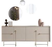 Ensemble de salle à manger complet 4pcs Meuble en bois Sideboard 3x miroir Buffet miroir mural