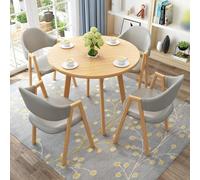 Ensemble de salle à manger contemporain 4 pièces avec table ronde et chaises pour petits espaces, table de réception élégante et chaise