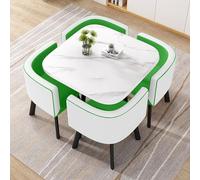 Ensemble de salle à manger contemporain 5 pièces avec table ronde de 80 cm et 4 chaises pour réception, salon, bureau ou cuisine, meubles de salle à manger de style moderne