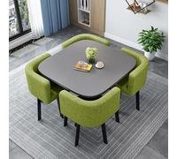 Ensemble de salle à manger contemporain avec 4 chaises en bois massif pour salon et salle à manger Ensemble élégant table et chaises pour salle de réception