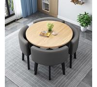 Ensemble de salle à manger contemporain pour 4 personnes avec table et chaises en bois Idéal pour la cuisine, le salon ou la salle à manger