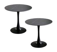 Ensemble de Salle à Manger de 2, Table à Manger compacte et Petite pour la Cuisine et Le Salon, Ensemble de Table Bar pour Petit-déjeuner économisant de l'espace pour 4, marbre Faux
