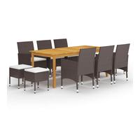 Vidaxl Ensemble De Salle À Manger De Jardin 11 Pcs Marron