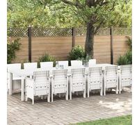 Ensemble De Salle À Manger De Jardin 13 Pièces Blanc Poly Rotin, Table De Jardin Vidaxl Blanche 200x100x73 Cm Poly Rotin, Table De Jardin Vidaxl Blanche 150x100x73 Cm Poly Rotin, Chaises De Jardin Vid