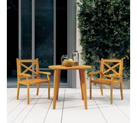 Ensemble de Salle à Manger de Jardin 3 pcs Bois d'Acacia Solide Patio vidaXL