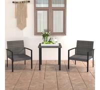 Ensemble de Salle à Manger de Jardin 3 pcs Gris Résine Tressée Patio vidaXL