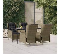 vidaXL Ensemble de jardin 5 pièces gris foncé