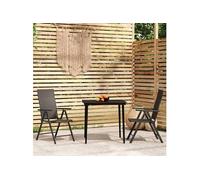 Ensemble de Salle à Manger de Jardin 5 pcs Noir Mobilier Dîner Patio vidaXL