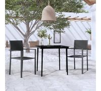 Vidaxl Ensemble De Salle À Manger De Jardin 3 Pcs Noir Noir