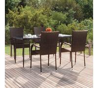vidaXL Ensemble de Salle à Manger de Jardin 5 pcs Mobilier à Dîner Table et Chaises de Repas Meubles de Terrasse Patio 3099396