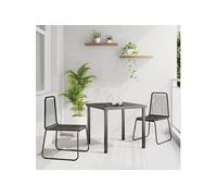 vidaXL Ensemble de Salle à Manger pour Jardin 3 pcs Noir Poly rotin, Set de Repas en extérieur, mobilier Moderne en rotin léger pour Vos événements en Plein air et patios stylés
