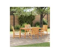 Ensemble de salle à manger de jardin 4 pièces en bois massif acacia