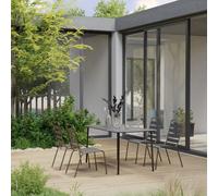 Ensemble de Salle à Manger de Jardin 5 pcs Acier Gris Foncé Mobilier vidaXL