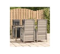 vidaXL Ensemble de jardin 5 pièces avec coussins Gris Poly rotin