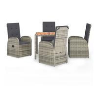 Ensemble De Salle À Manger De Jardin 5 Pcs Avec Coussins Gris Vidaxl Vidaxl