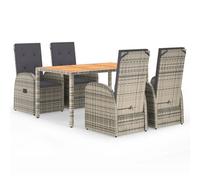 Ensemble De Salle À Manger De Jardin 5 Pcs Avec Coussins Gris Vidaxl Vidaxl