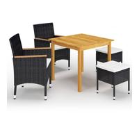 Vidaxl Ensemble De Salle À Manger De Jardin 5 Pcs Noir