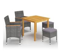 Vidaxl Ensemble De Salle À Manger De Jardin 5 Pcs Gris